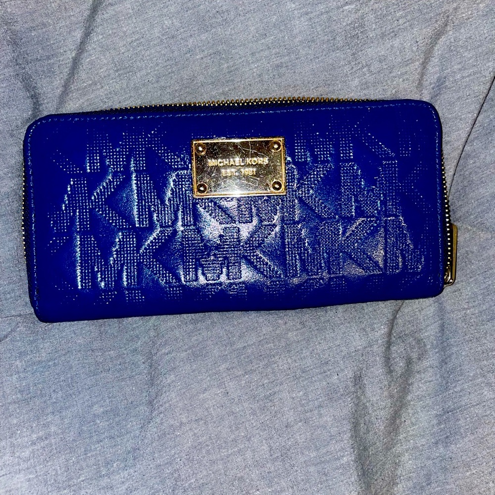 Blue Michael Kors wallet